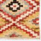 Vintage Hand-Knotted Turkish Tulu Rug with Geometric Design in Red, Cream, Yellow and Gray, 100% Wool