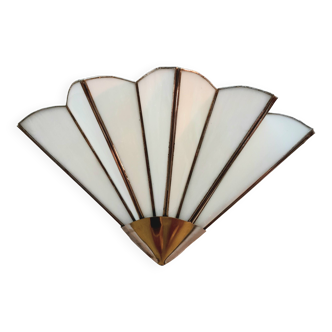 Art Deco glass paste fan wall light