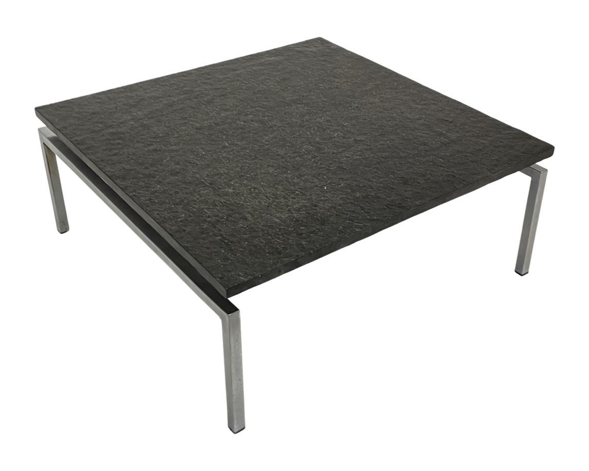 Vintage coffee table stone top frame steel 70's design