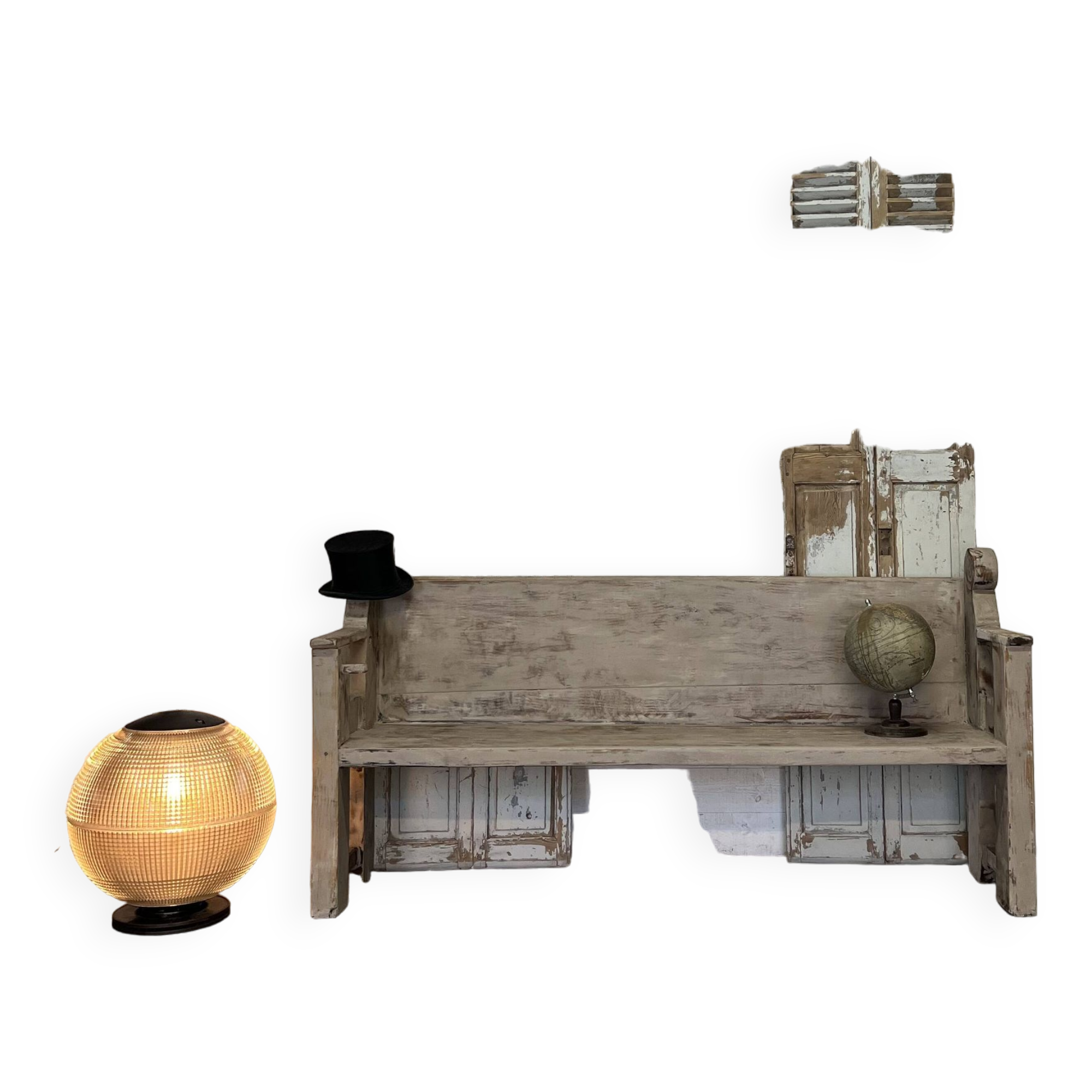 Old weathered country bench