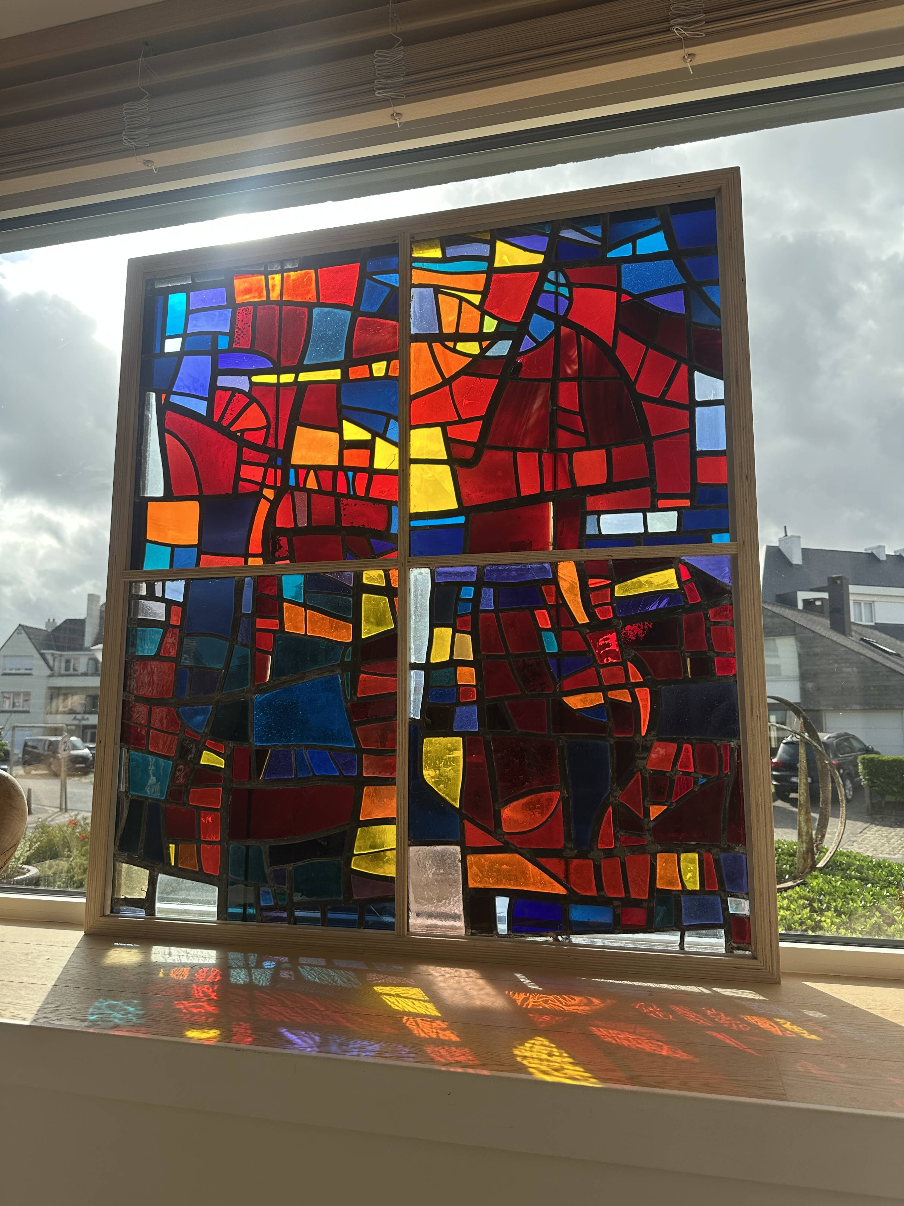Vitrail  cabinet - Stained Glass 1960