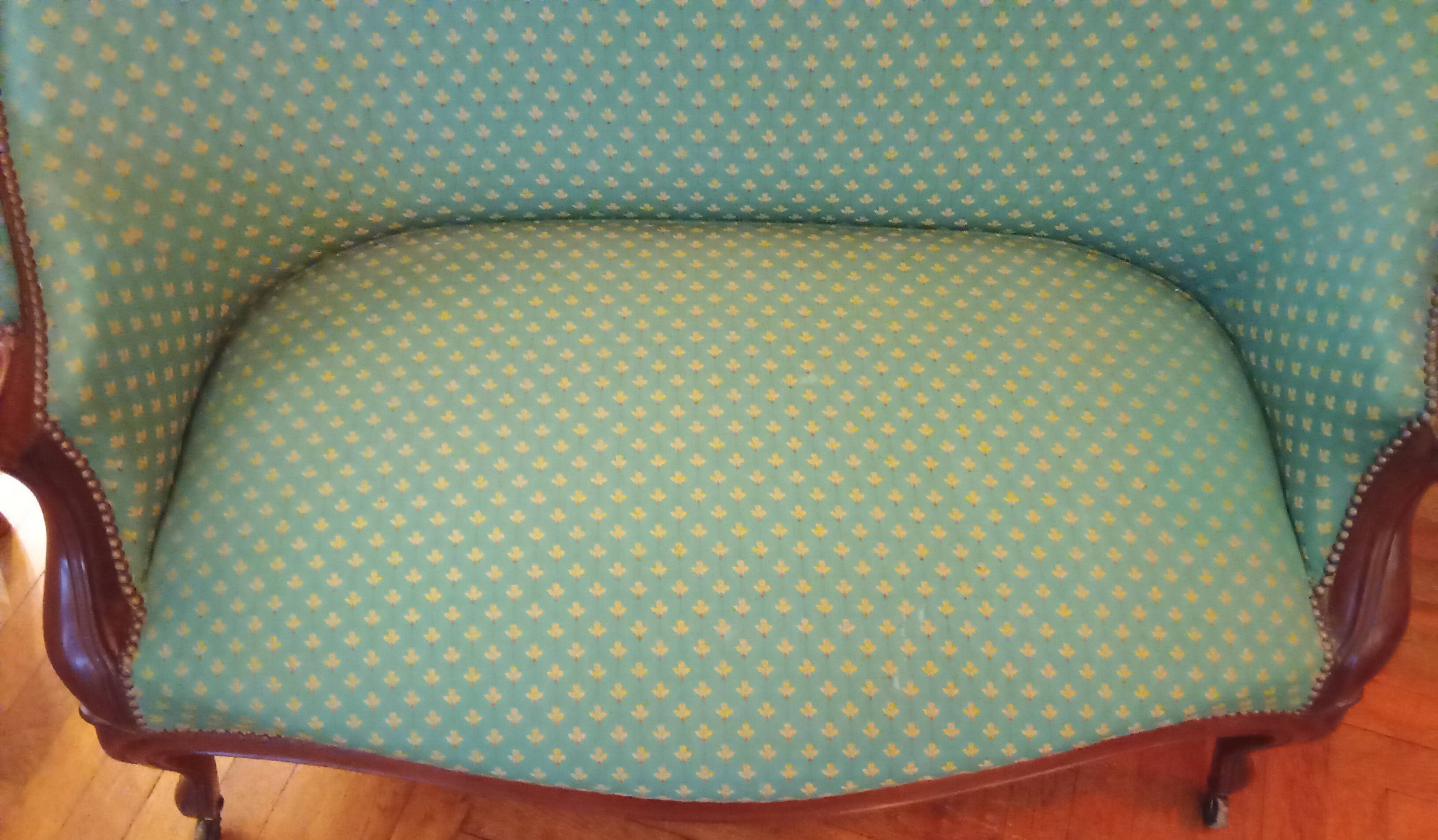 Ancienne banquette et ses deux chaises ancien salon  style Louis XV