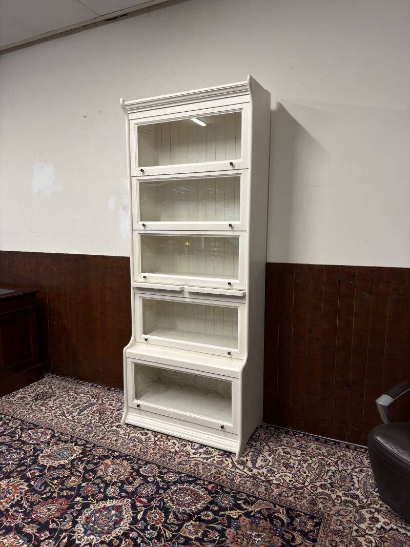 Classic English White Globe Wernicke Bookcase