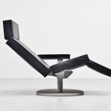 Fauteuil en cuir noir de Maarten Van Severen édité par Durlet