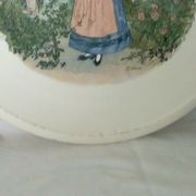 Plat a tarte en faience de sarreguemines modele obernai