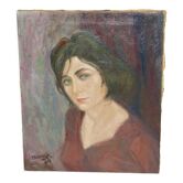 Huile sur toile "portait d'une jeune femme polonaise"