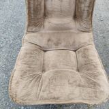 Set of 4 70s velvet bucket chairs