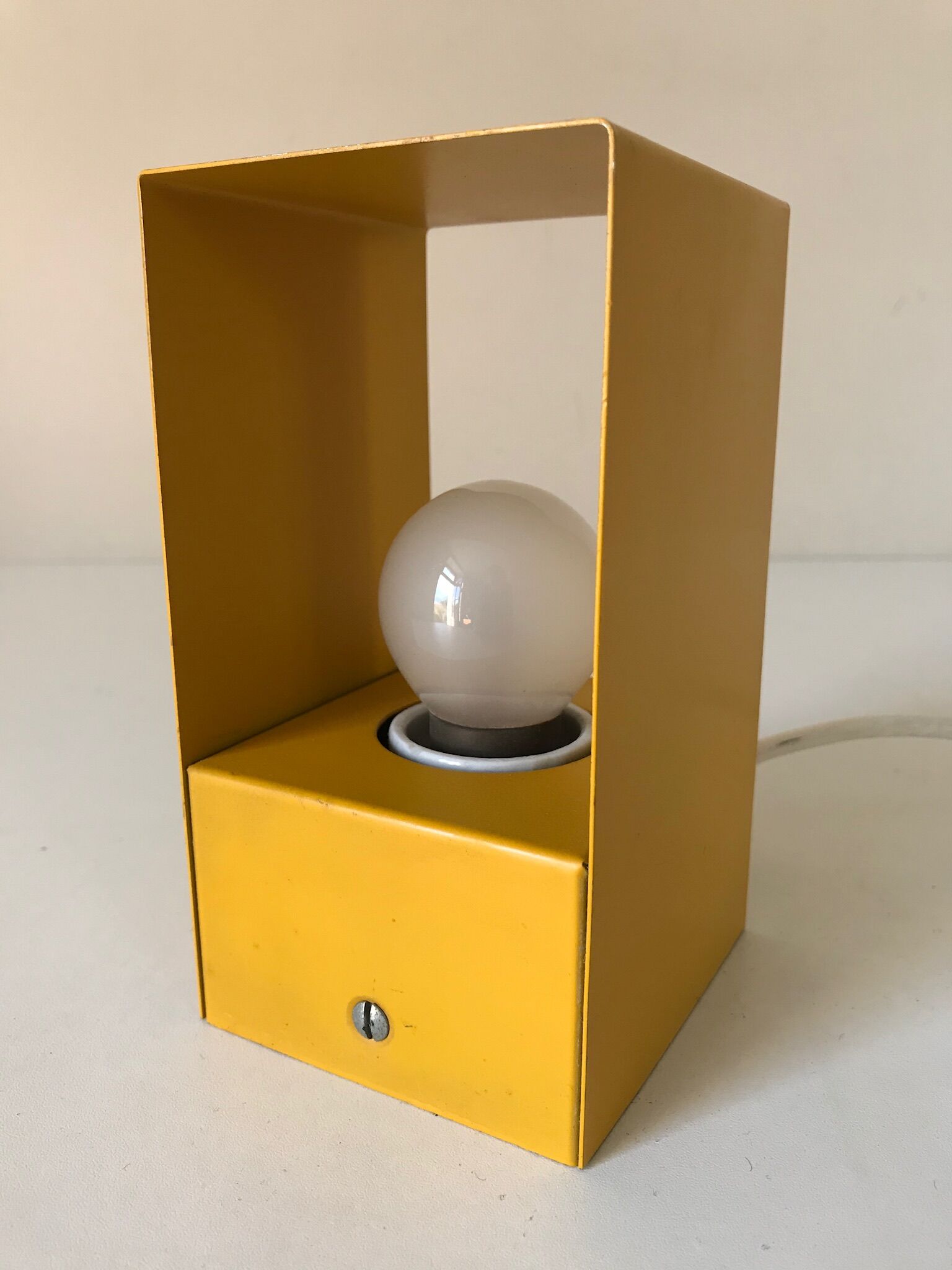 Vintage yellow metal modernist lamp or applique 60