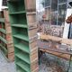 Wooden workshop furniture shelf