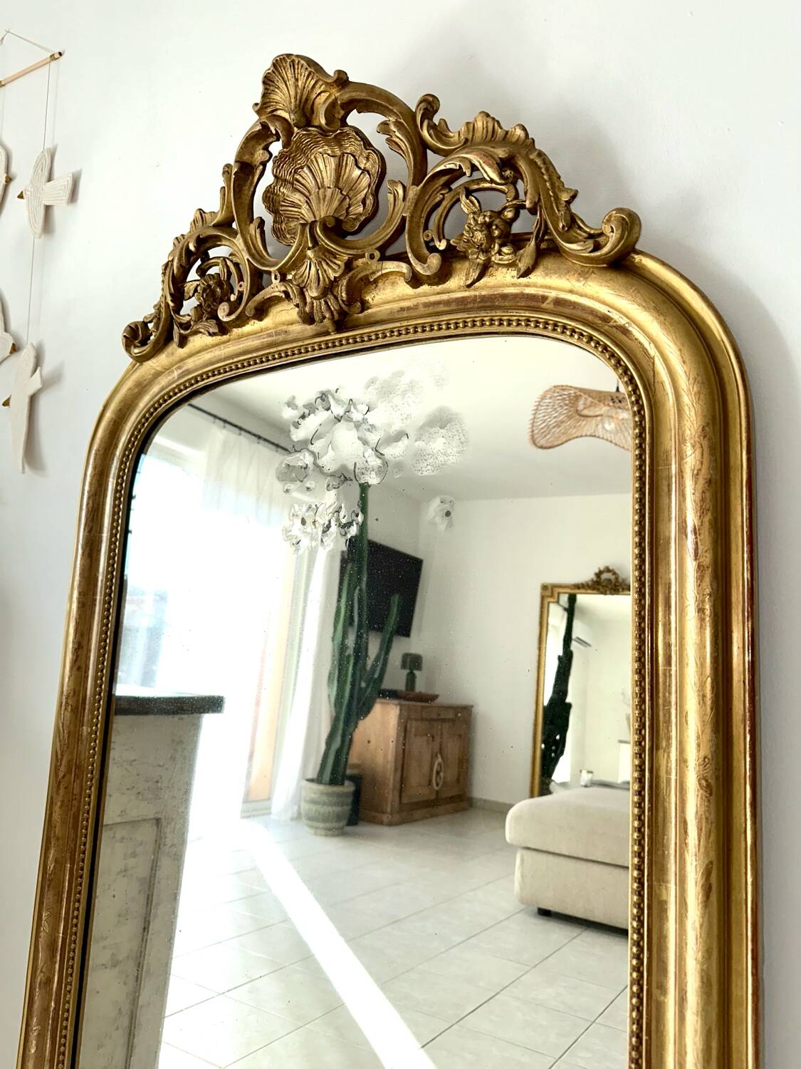 Miroir Louis-Philippe à fronton, XIXème