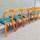 Set of 6 Scandinavian teak color chairs 60s