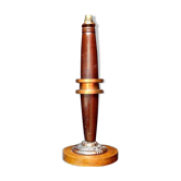Art deco lamp foot wood copper stylized flowers 1925 design 52cm