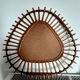 Vintage triangular rattan sun mirror 55x53cm