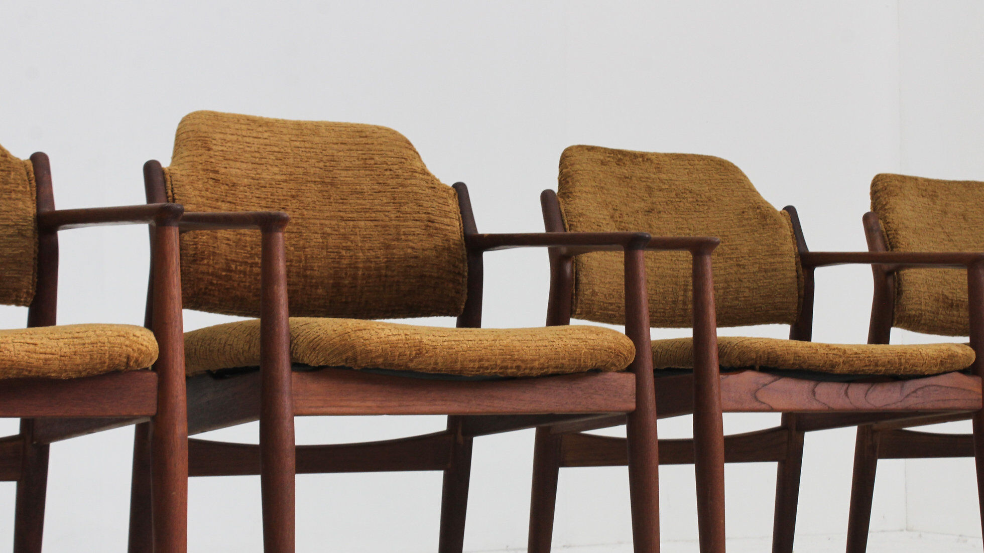 Vintage Danish teak dining room chairs model 62a by Arne Vodder for Sibast