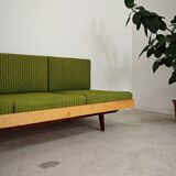 Jitona Sobeslav 1970s Green Fabric Folding Sofa