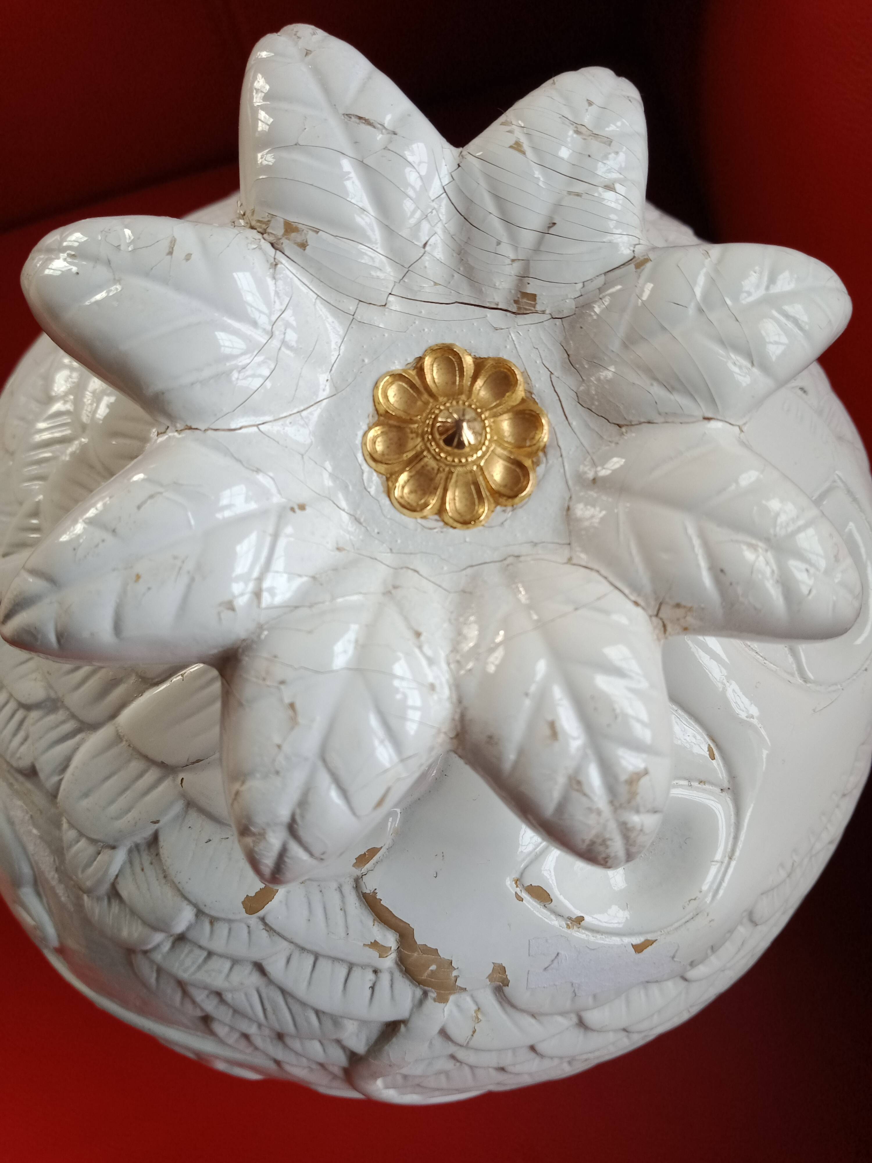 Ice bucket - pineapple - white lacquered cork - animal plant decoration