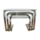 Pull-out coffee tables in glass and chrome 1970s