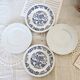 4 mismatched vintage porcelain and earthenware flat plates Marina set