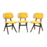 1980s Trio of yellow vintage chairs