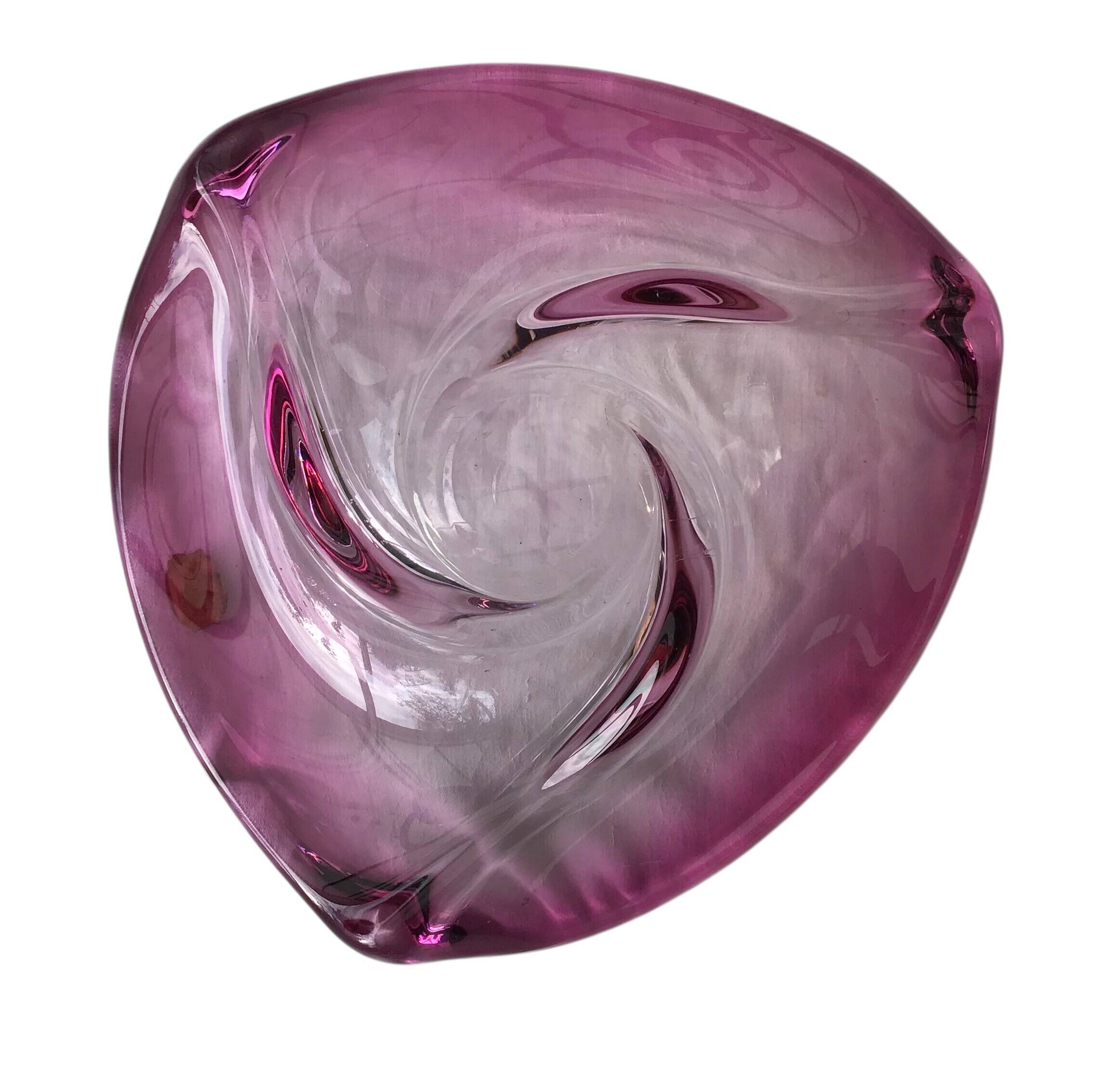 Val Saint-Lambert crystal centrepiece – Wave model circa 1950