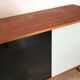 Buffet vitrine vintage pieds compas portes coulissantes