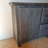 1930s Grey Patina Pine Garage Workbench