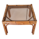 Vintage coffee table, rattan, bamboo and glass in the style of Vivai del Sud.
