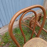 3 chaises de bistrot anciennes avec cannage