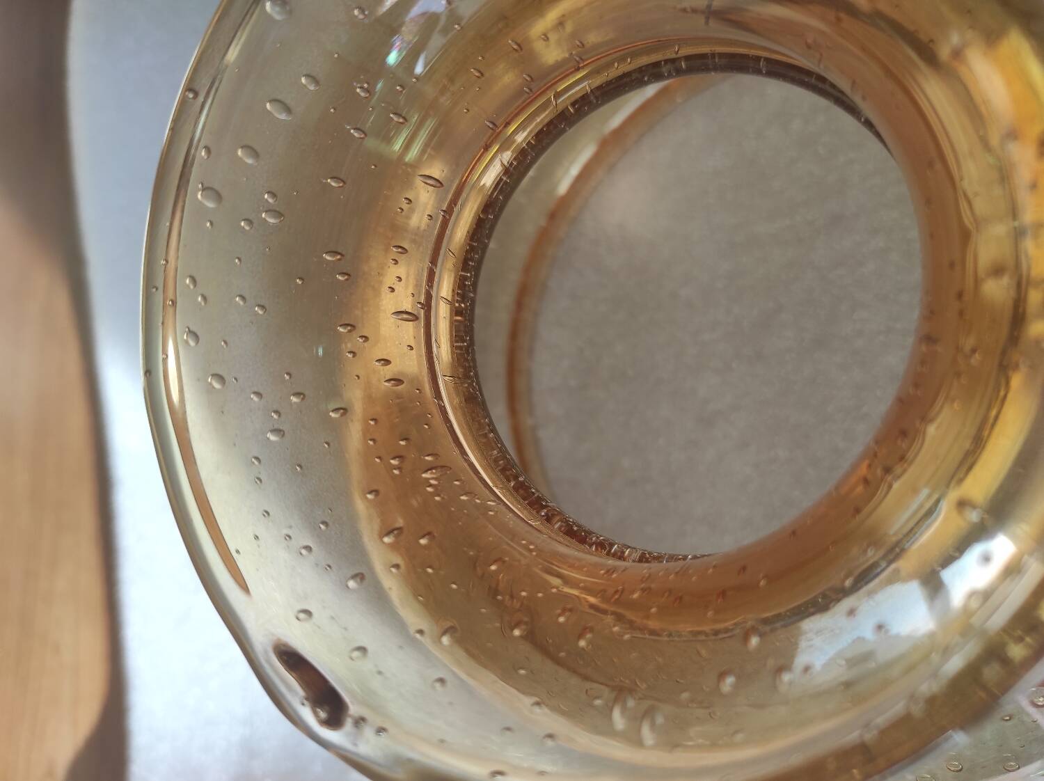 Yellow tinted glass lamp globe