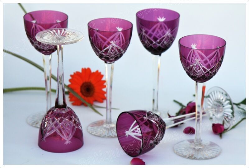 Set of 6 wine glasses from the Rhine Roemer Baccarat Crystal model S1132