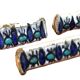 1920-1940 3 Ceramic Knife Holders Tunisian Nabeul el-Kh Workshop