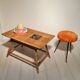 Vallauris rattan coffee table 50/60s