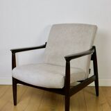 Fauteuil GFM-64, design Edmund Homa des années 70, beige gris