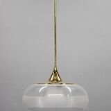 Italian mid-century brass and plastic pendant lamp, 1970s