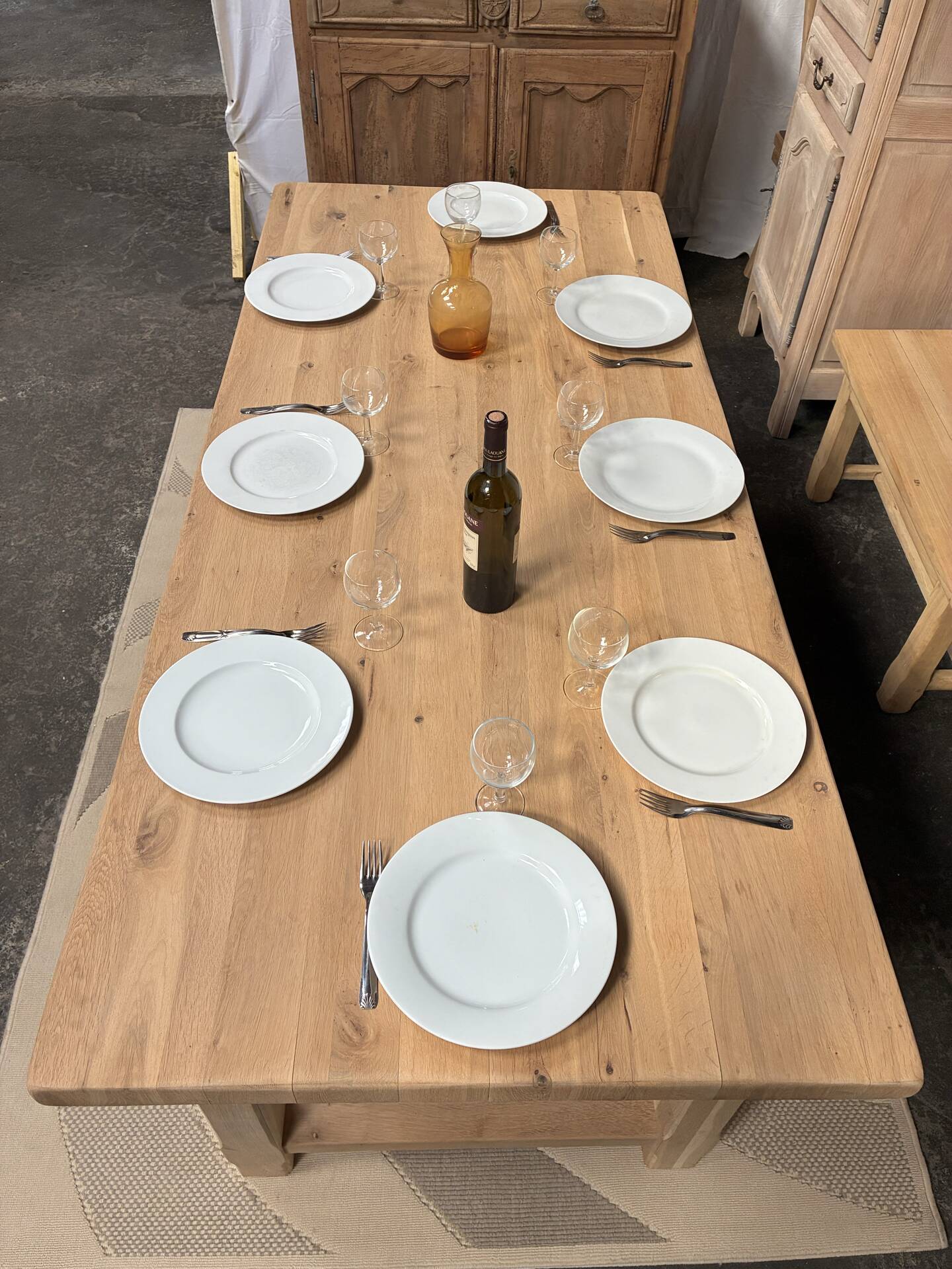 Solid oak farmhouse table