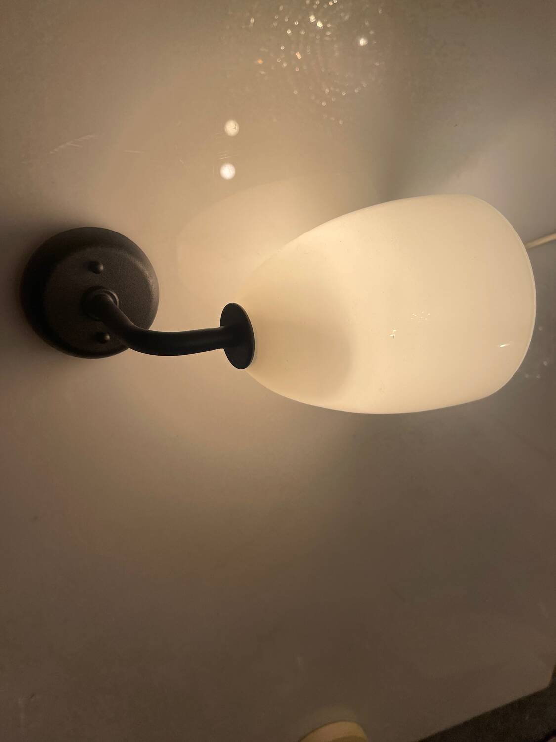 Black and white  Opaline Glass Sconces Set of 2