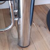 Smoked glass coffee table and chrome legs 70s