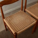 Chaises de salle à manger vintage en teck danois par H.W. Klein pour Bramin, années 1960, ensemble de 3