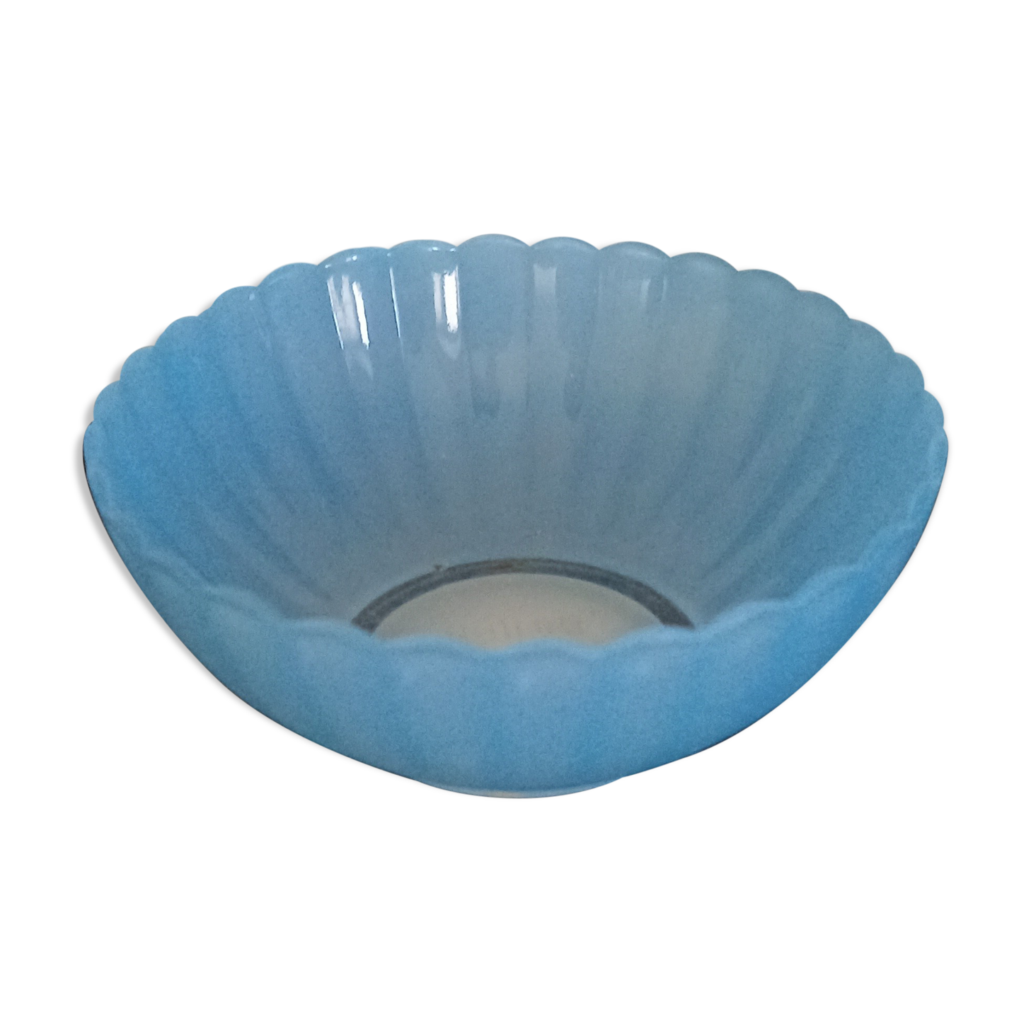 Bol en verre Huilor Dulcine bleu coupelle