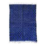 Large Moroccan Berber rug in blue and black 200x300 cm in wool