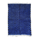 Large Moroccan Berber rug in blue and black 200x300 cm in wool