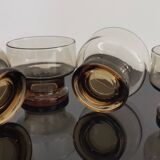 4 vintage 70s smoked glasses