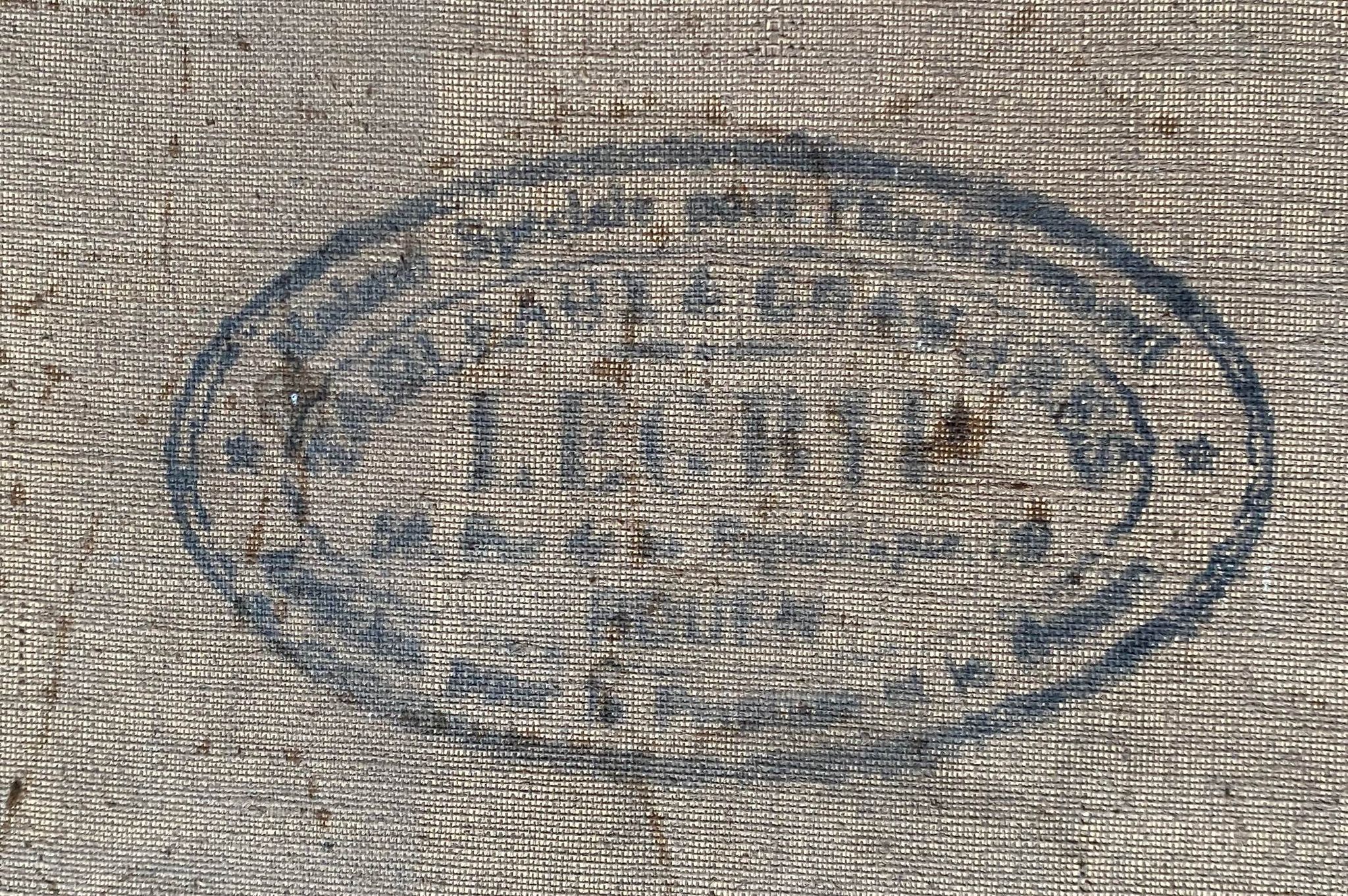 Tableau HST "Maison rouge en bord de rivière" signé C. Normand début XX°