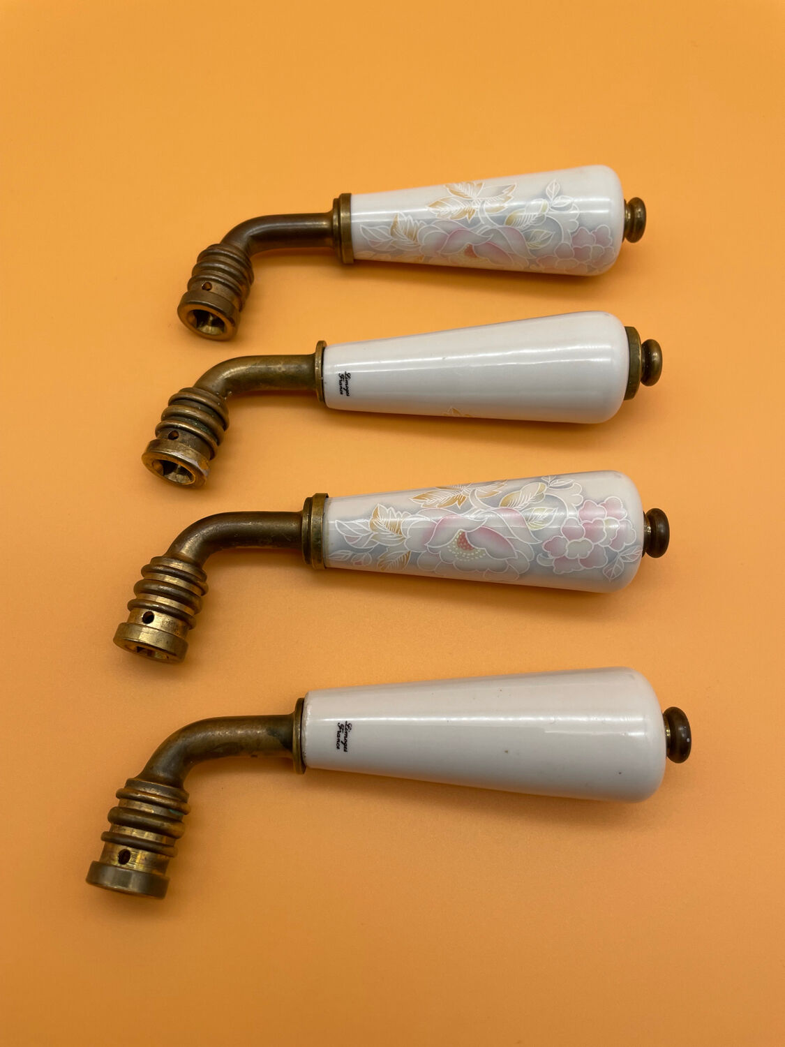Limoges porcelain handles floral motif