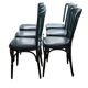 Suite de 6 chaises bistrot vert anglais et assise skaï noir