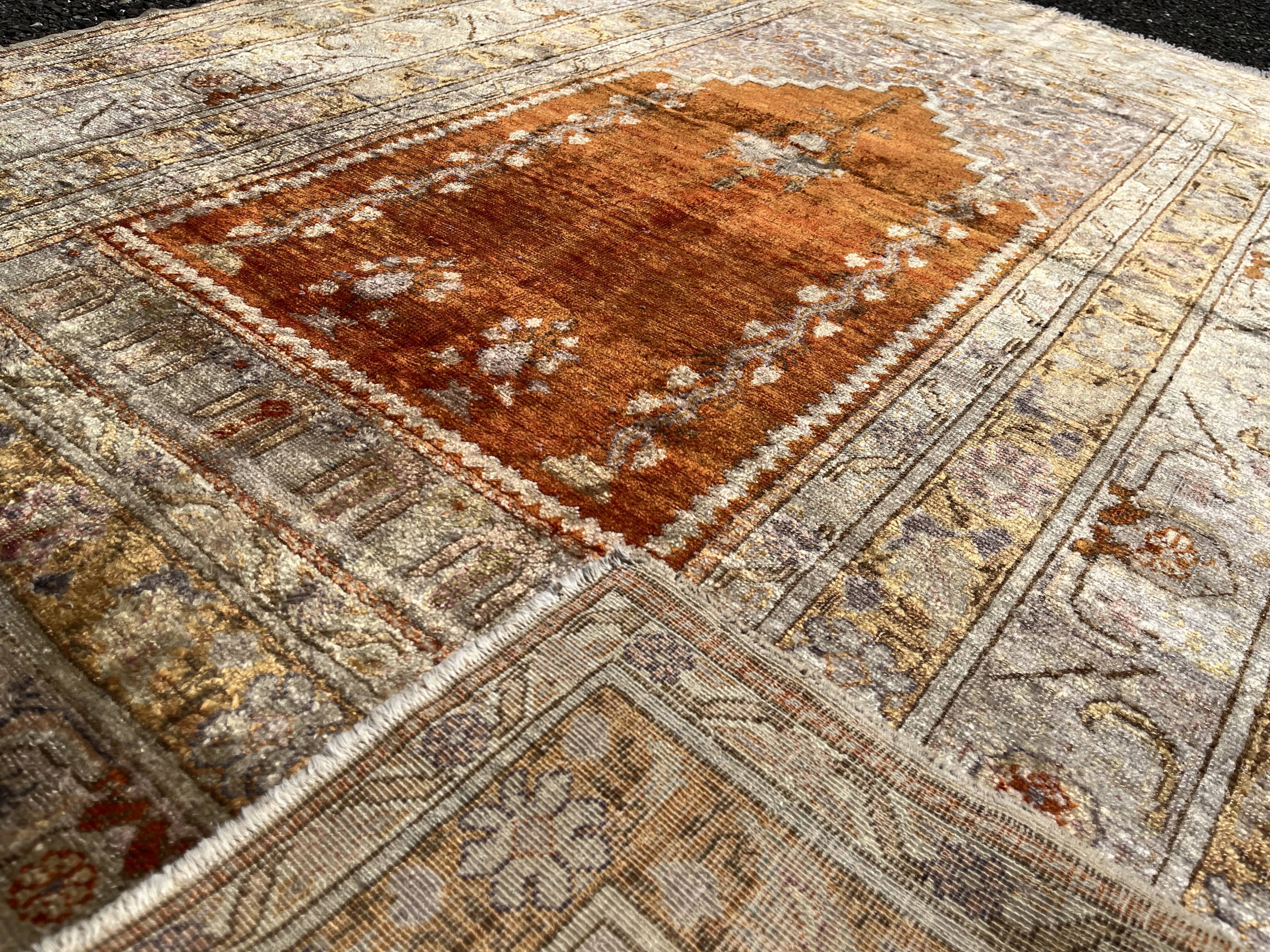 Turkish Kayseri Orange Rug