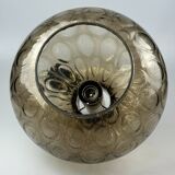 60s 70s ceiling lamp Glashütte Limburg Germany glass & brass Space Age