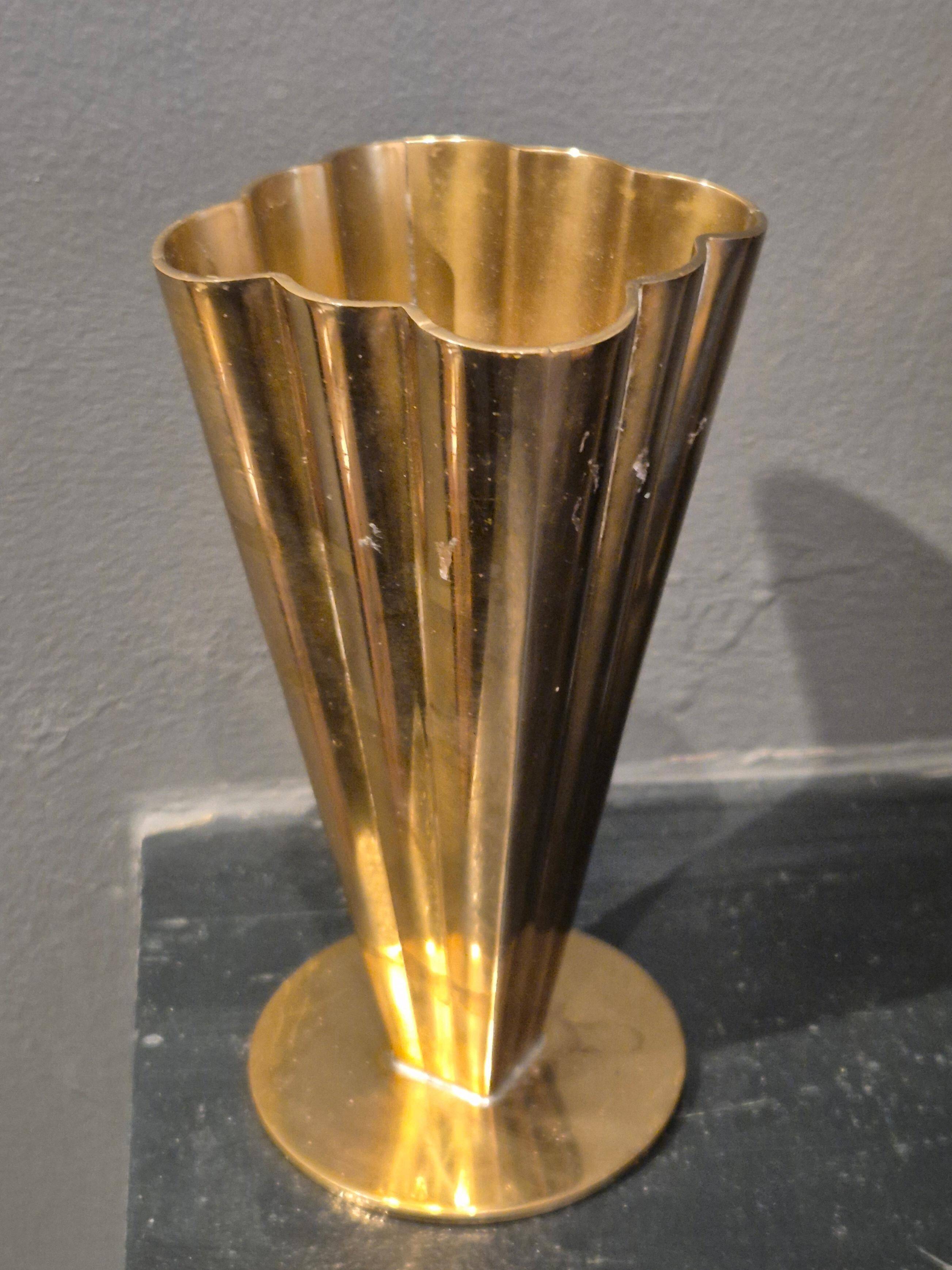 Ystad Metall, brass vase model 5317-77, modern Scandinavian / mid-20th century