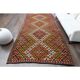 1970s Vintage Turkish Oushak Handmade Wool Cotton Orange Area Rug 179x353