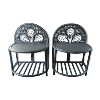 Pair of peacock bedsides
